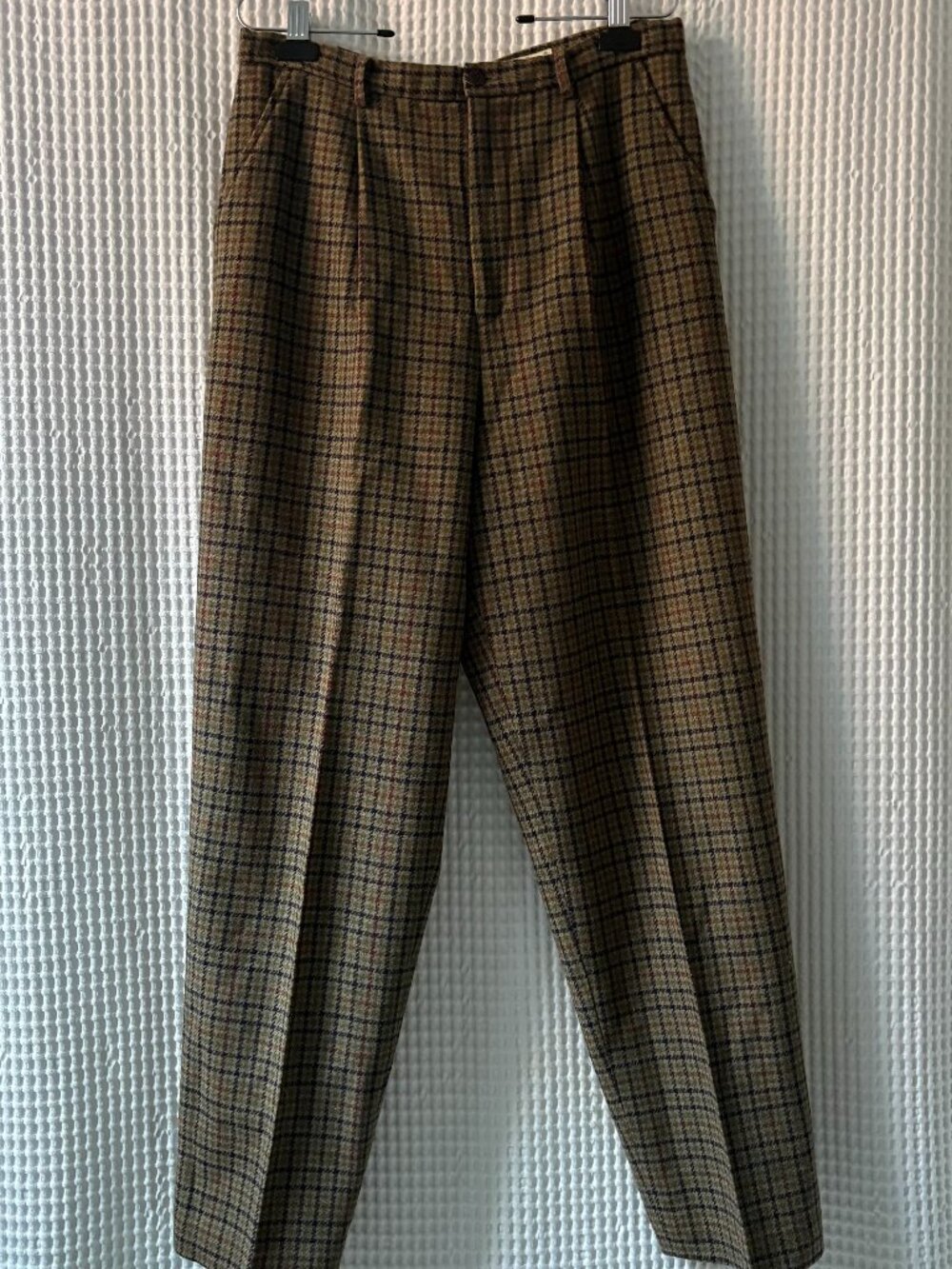 Vintage Eddie Bauer women's lined pleated wool tapered pants trousers size 14